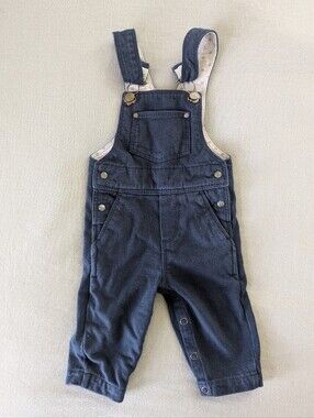 Petit Bateau Navy Blue Cotton Overalls - 3 Months